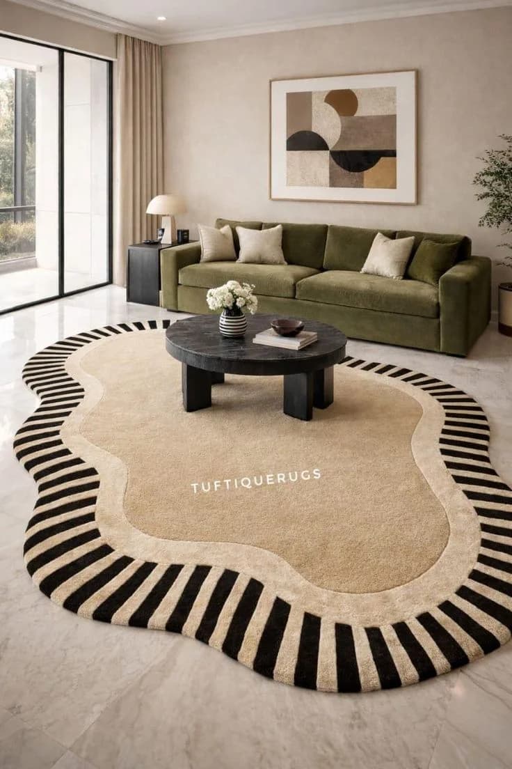 Bordure beige et noire